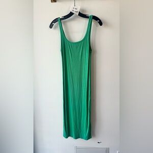 Wilfred Free, Green Ribbed Tank Maxi Dress, 15” P2P Size S | 105
